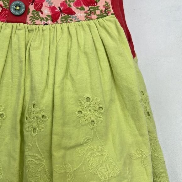 Matilda Jane lime green eyelet and butterfly patterned mixed Media dress size 4 - Picture 4 of 15